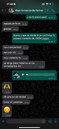 Captura de pantalla con resultados reales obtenidos por alumnos del curso de Fabio Serna