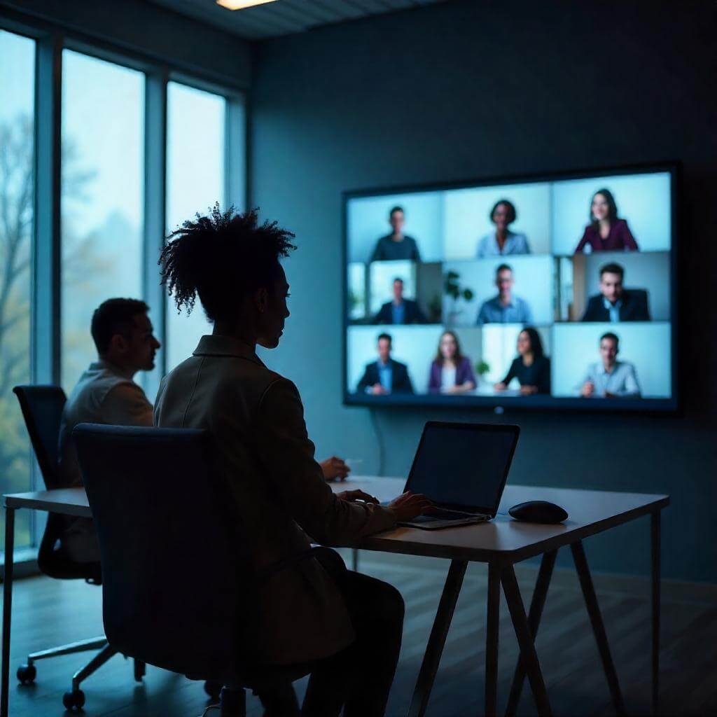 Grupo de personas asistiendo a una formación digital desde sus casas