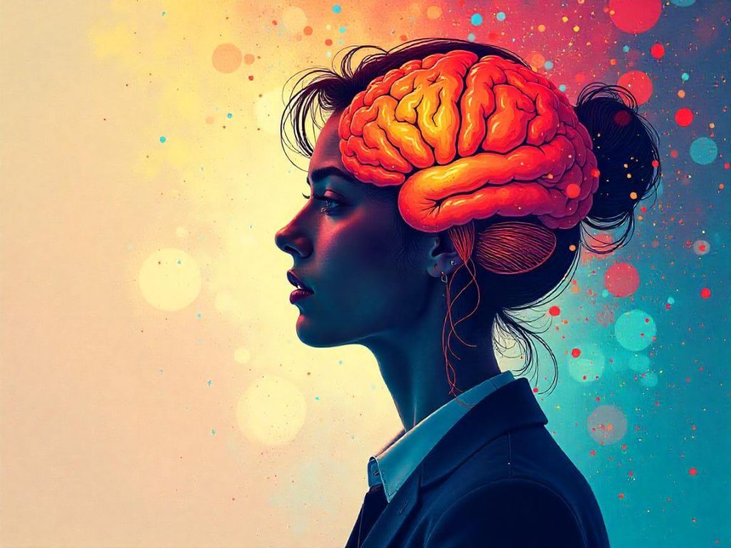 Ilustración artística que representa la conexión entre mente y mercado financiero