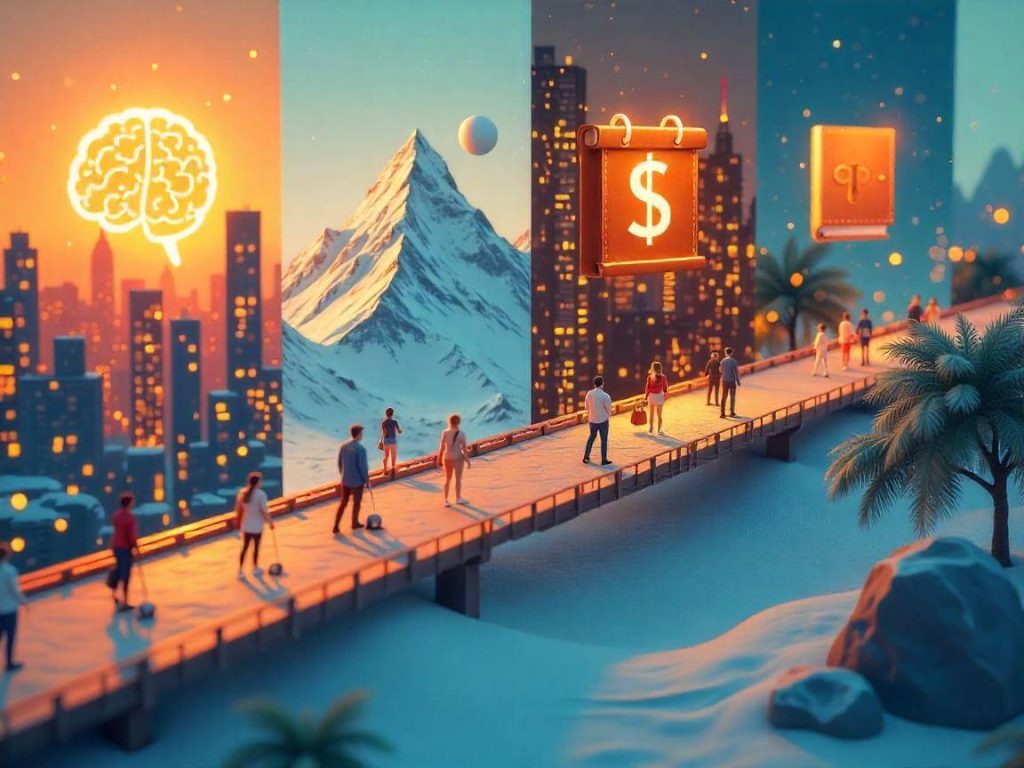 Checklist visual con iconos de cerebro, libro, calendario y grupo, representando los pilares clave de una buena formación en trading