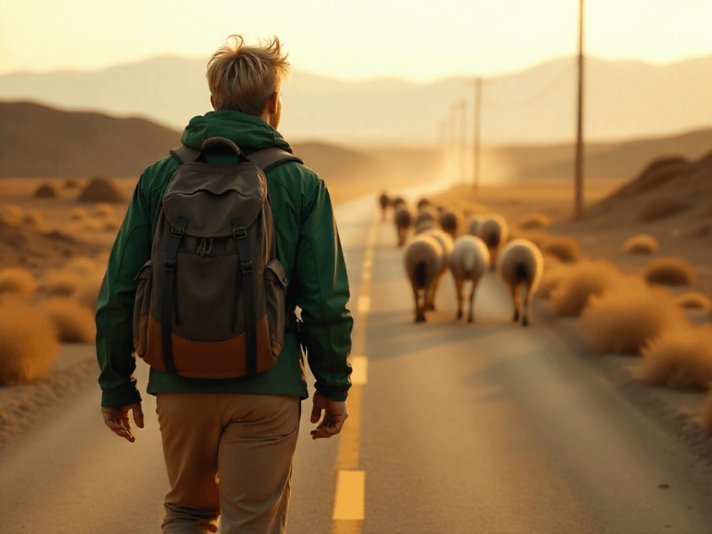 Imagen conceptual de un trader caminando solo por el desierto, metáfora del camino hacia la libertad financiera