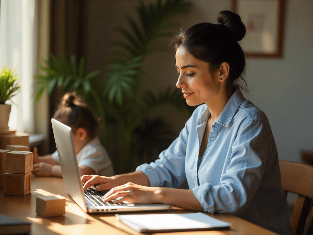 Persona gestionando operaciones de trading en remoto, ideal para representar libertad geográfica