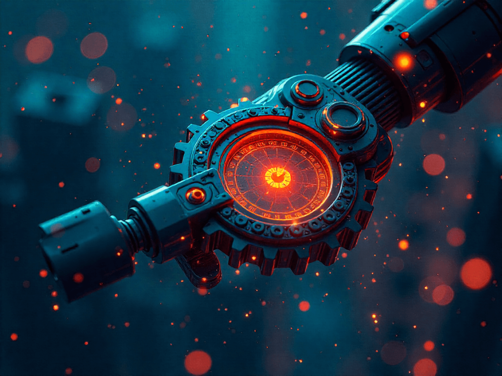 Mano robótica conectando con datos y redes de inteligencia artificial