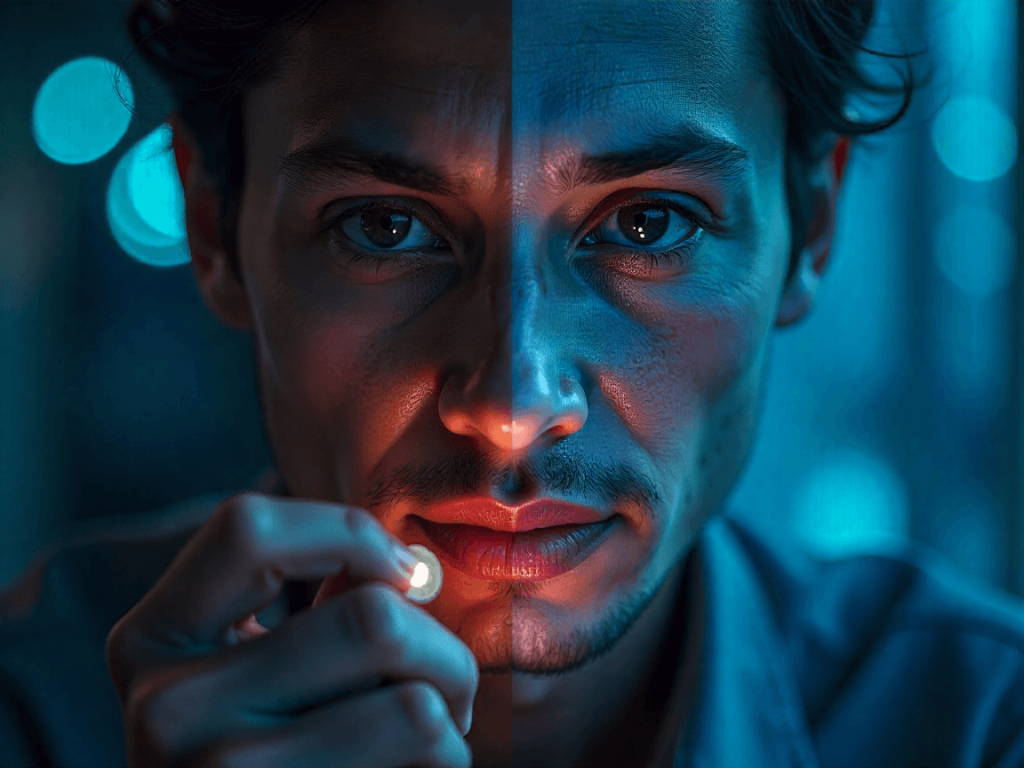 Primer plano de un trader concentrado, simbolizando intensidad y análisis en entornos de alta presión