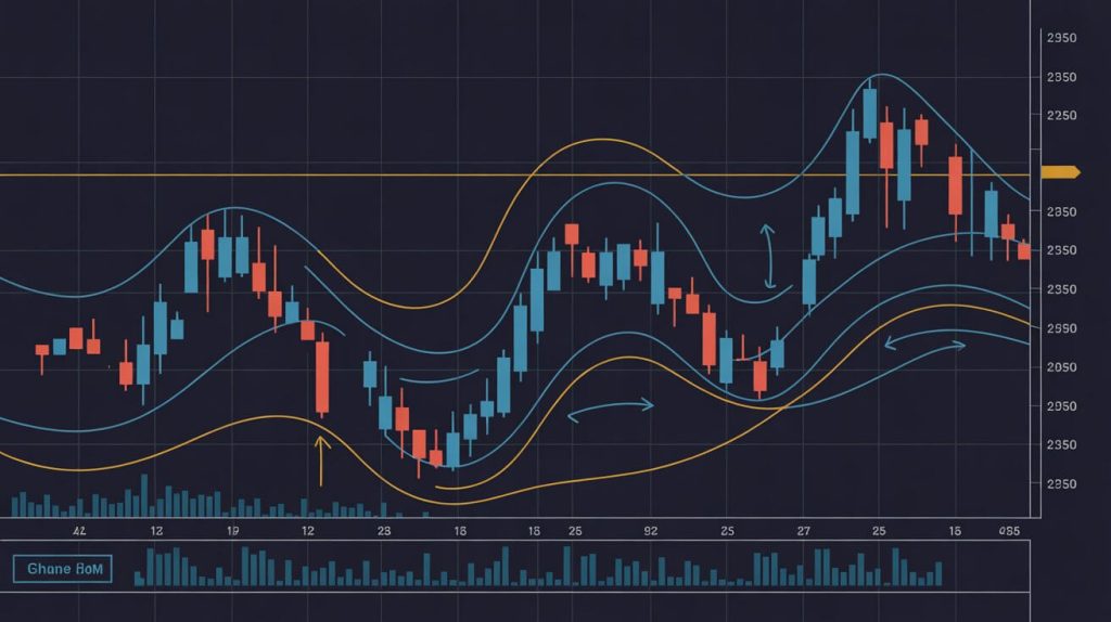 Ejemplo de Ondas de Elliott aplicadas en un gráfico de trading con velas japonesas y líneas de análisis técnico