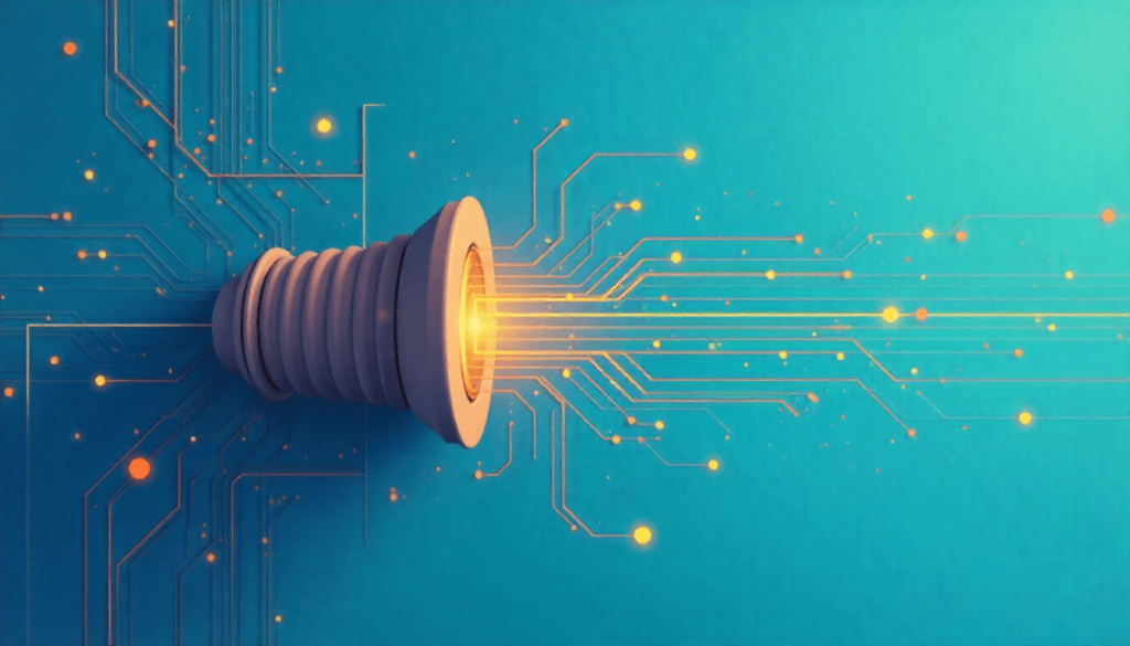 Circuitos y patrón digital que representan señales y patrones lingüísticos para detectar texto generado por IA.