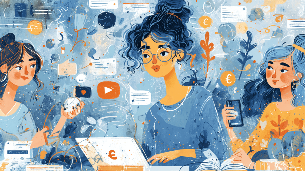 Creadores de contenido españoles usando YouTube y redes sociales para ganar dinero con marketing de afiliados